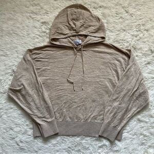 & Other Stories Hoodie Oversized Wool Knit Long Sleeve Pullover Hooded Tan L